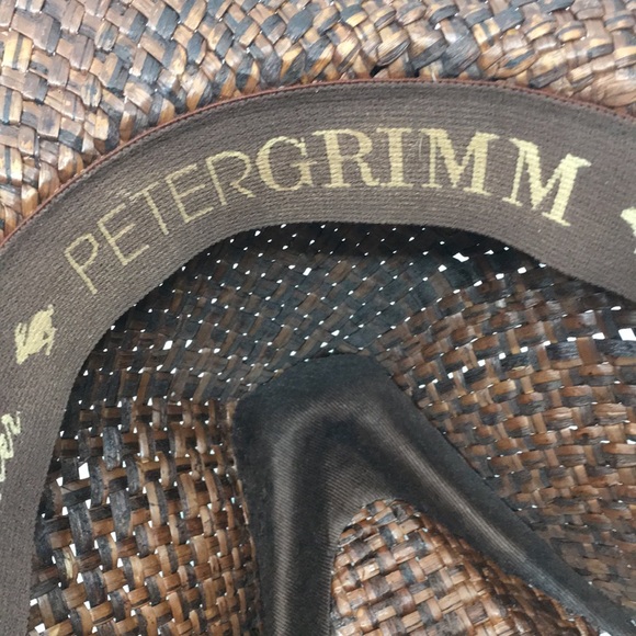 Peter Grimm Brown Straw Studded Cowboy Hat Festival Western Country Concert - Picture 16 of 16